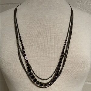 Sorrelli Layered Necklace with Deep Red Crystals